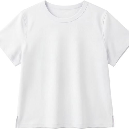 Women Cotton T Shirts Crewneck Short Sleeve Basic Tees Summer Casual Solid Crop Tops
