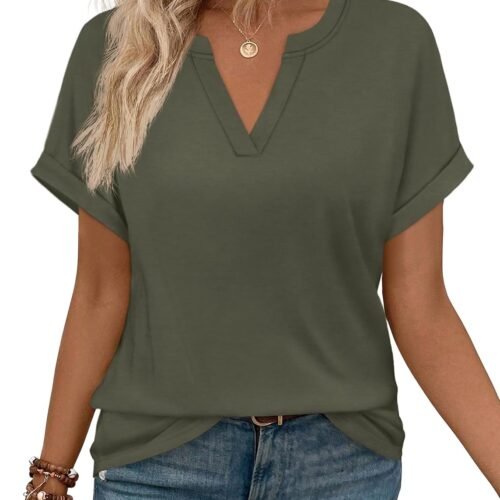 Women Blouses Spring Tops Short Sleeve Shirts Dressy Casual Summer Vacation Fashion Clothing