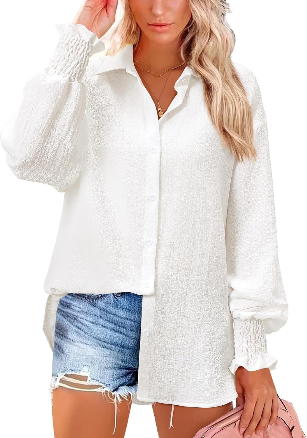 Spring/Summer V-Neck Short-Sleeve Shirt